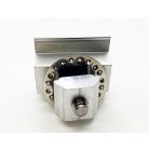 Köztes leszorító komplett földelő lemezzel W50B sínhez Ezüst szin